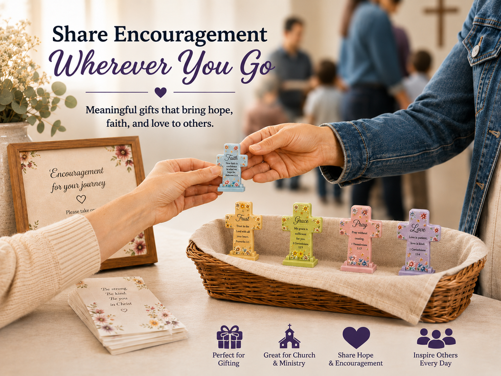OneKJC Mini Pocket Prayer Crosses with Bible Verses – 20 Pack