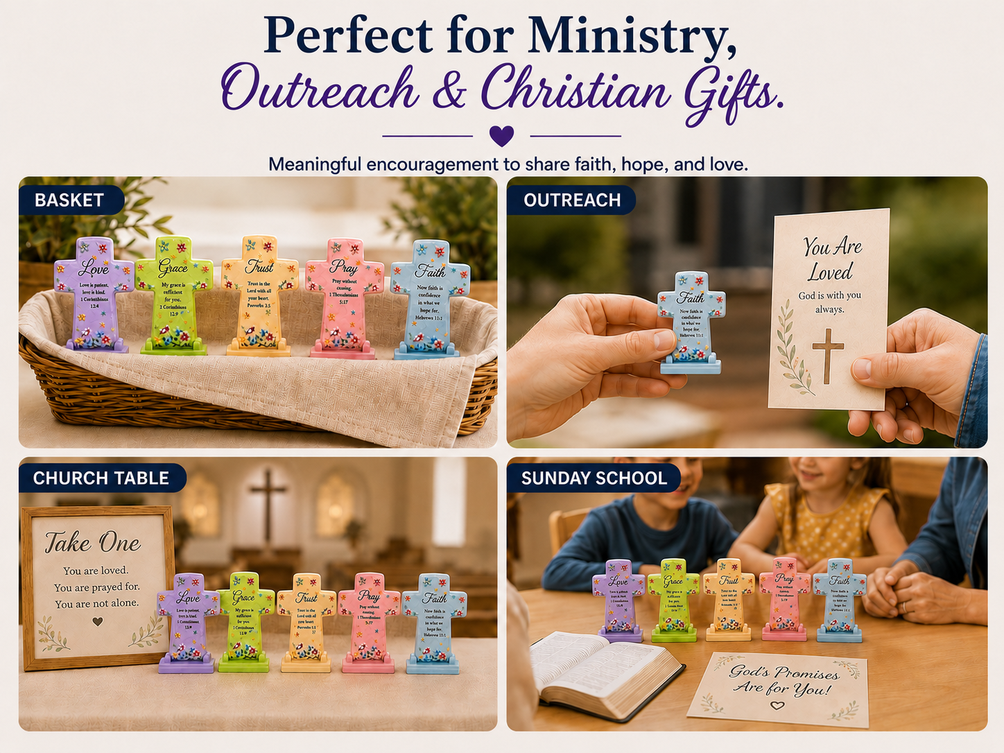 OneKJC Mini Pocket Prayer Crosses with Bible Verses – 20 Pack