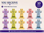 OneKJC Mini Pocket Prayer Crosses with Bible Verses – 10 Pack